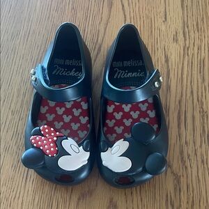 Mini Melissa Black Minnie Mouse Dress Shoes baby size 6